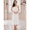 INSPIRE CHIC Women's Wedding Guest Ruched Waist Sleeveless Smocked Maxi Dress - 3 of 4