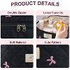 Generic Makeup Bag, Quilted Bow Cosmetic Bag, Large Travel Aesthetic Make up Bag - 4 of 4
