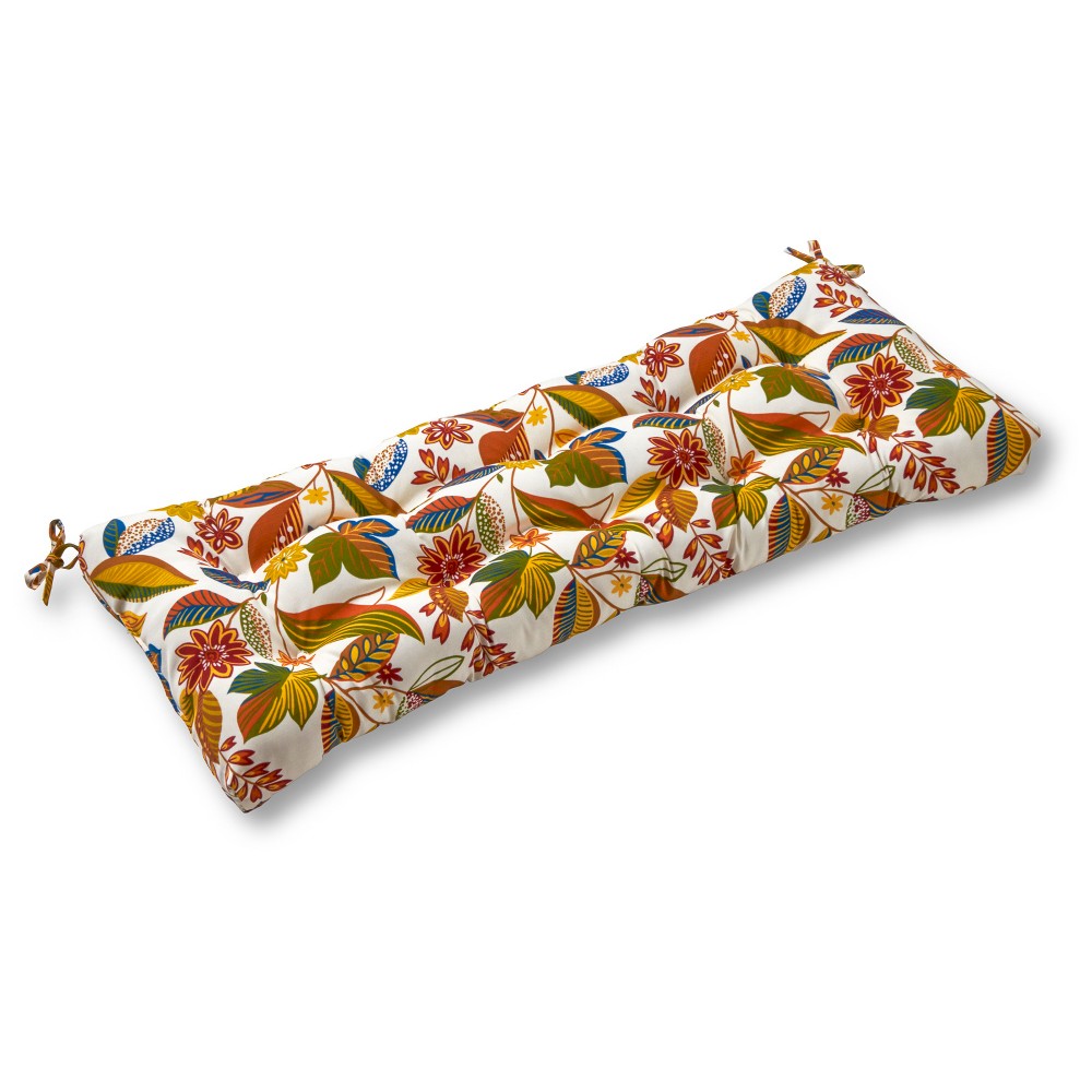 Photos - Pillow Kensington Garden 17"x44" Floral Outdoor Bench Cushion Esprit: Reversible,