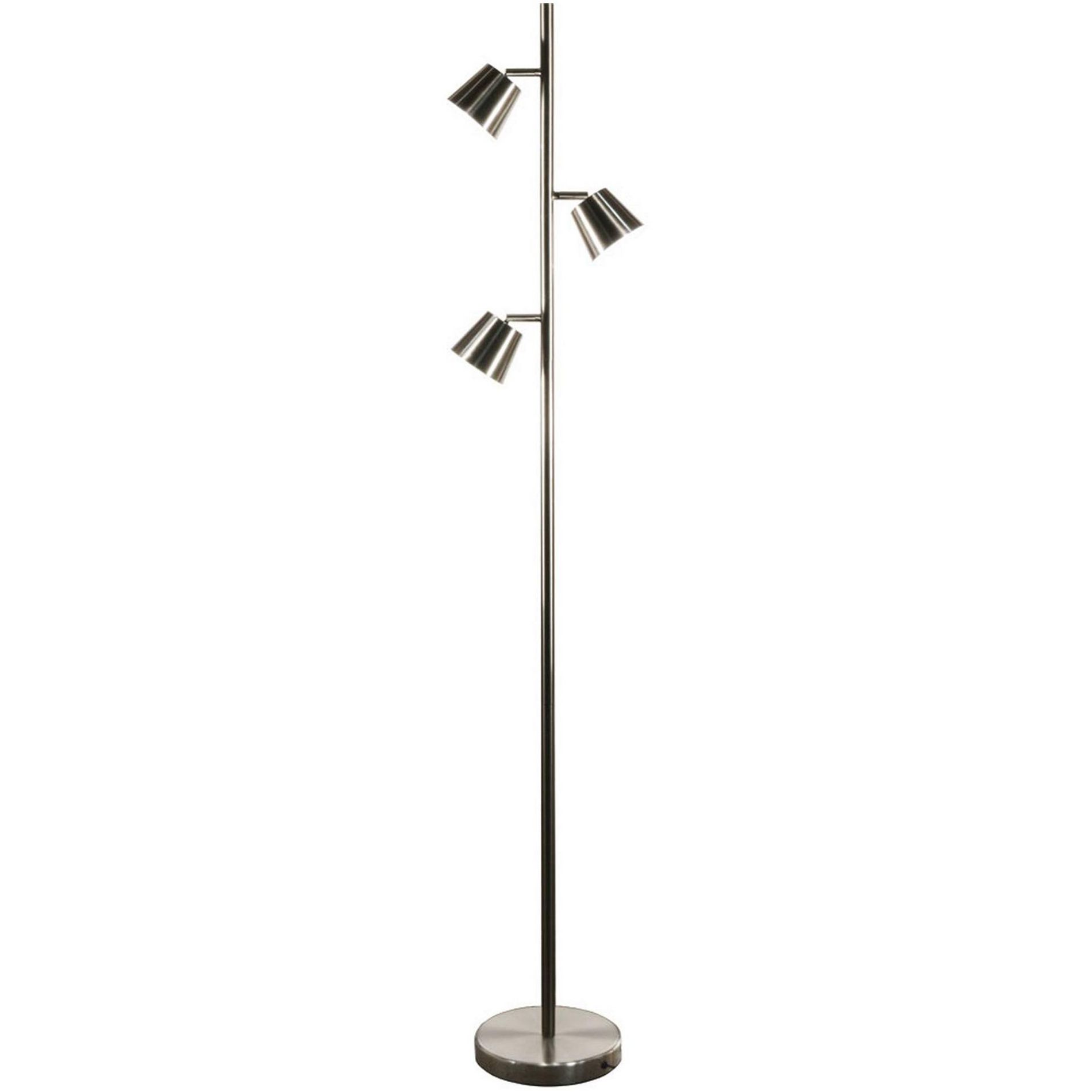 Dainolite Andrews 61 1/2" Satin Chrome Metal 3-Light LED Tree Floor Lamp
