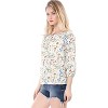 Allegra K Women's Bow Tie Round Neck 3/4 Raglan Sleeve Floral Blouse - 4 of 4