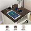 18" Dark Brown Farmhouse Nightstands Rustic Wood End Tables with Charging Station, Magnetic Barn Door & Adjustable Shelf - 4 of 4