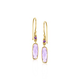 Ross-Simons 2.88 ct. t.w. Amethyst Drop Earrings in 18kt Gold Over Sterling - 1 of 4
