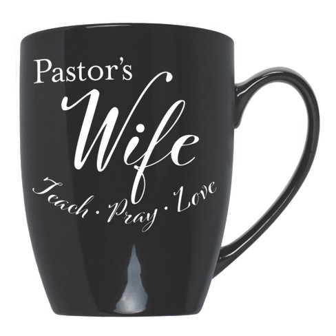 Elanze Designs Pastors Wife Teach Pray Love Black 10 ounce New Bone China Coffee Cup Mug - image 1 of 4