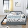 NicBex Queen Size Storage Upholstered Tufted Bed Frame,Velvet Sofa Bed Frame with 2 Drawers for Bedroom,Living Room,Gray - 4 of 4