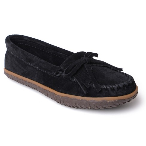 Minnetonka women's kilty suede moccasin online