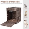 Hausource Handwoven Rattan Cat Litter Box Enclosure Hidden Furniture with Door & Removable Mat - 2 of 4