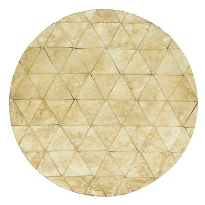 Saro Lifestyle Geometric Design Capiz Table Placemats (Set of 4), Gold