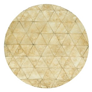 Saro Lifestyle Geometric Design Capiz Table Placemats (Set of 4), Gold - 1 of 4