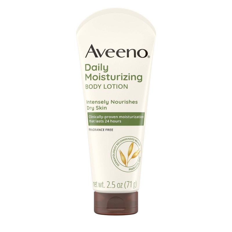 Aveeno Daily Moisturizing Lotion For Dry Skin with Soothing Prebiotic Oat - Unscented - 2.5oz, 3 of 11