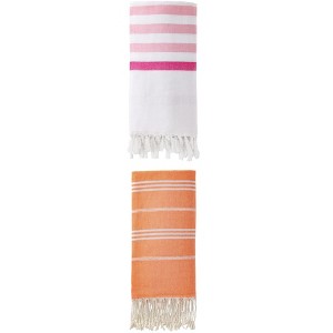 REGALWOVEN Turkish Striped Cotton Beach Towel with Tassel Trim 2