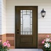 36 x 80 Smooth Fiberglass Entry Door, Vinyl Frame, Smooth Brush Dark Brown, 3/4 View Frosted Glass - 2 of 4