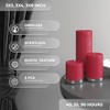 Assorted Pillar Candles Set of 3 ¨C Sizes 3", 4", 8" Unscented Dripless Large Candles, Rustic Style for Weddings, Events, Home Decor ¨C Bordeaux - 3 of 4