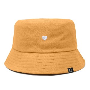 Dalix Heart Embroidered Cotton Summer Outdoor Bucket Hat Womens - 1 of 4