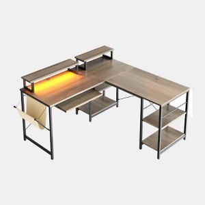 Bestier L Shaped Computer Desk with Keyboard Tray - 1 of 4