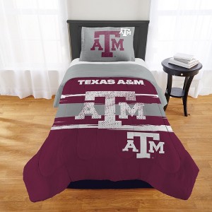 Sweet Home Collection NCAA Texas A&M Aggies Comforter & Pillow Sham Set - 1 of 3