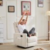 Grungis Modern Single Swivel Recliner Sofa Chair,Glider Nursery Chair with Extra Large Footrest,High Back,Upholstered Deep Seat - 4 of 4