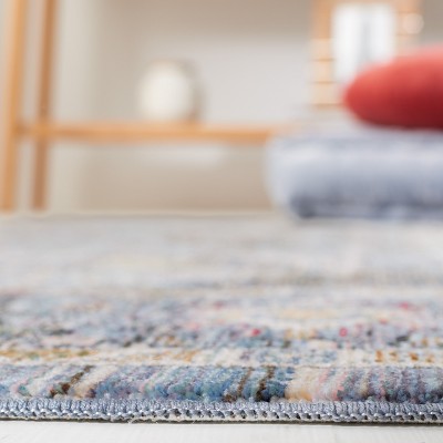 Blue and Ivory Hand-Knotted Stain-Resistant 6' x 9' Area Rug