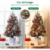 3Ft Prelit Artificial Christmas Tree with 78 Warm LED Frost Lights, 8 Mode, Decor for Home - 3 of 4