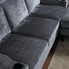 77" Chenille L-Shaped 3-Seater Sectional Sofa with Storage Ottoman - 2 of 4