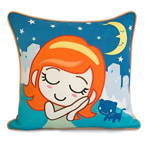 Slickblue Missing You Embroidered Pillow Cushion - Decorative Floor Cushion, 19.7x19.7 inches, Cotton Canvas - 1 of 4