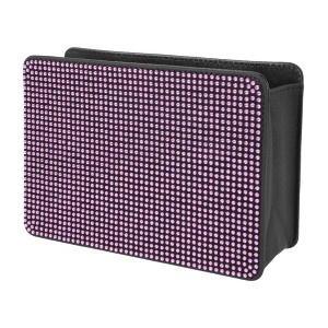 Unique Bargains Car Sunglasses Case Universal Faux Leather Rhinestones Metal 7.87"x 5.51" 1 Pc - 1 of 4
