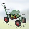 Garden Rolling Stool with Wheels - 360¡ã Swivel Gardening Cart with Tool Storage & All-Terrain Tires - 4 of 4