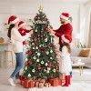 4-7ft Artificial Christmas Tree, Premium Hinge Snow Flocked Xmas Trees, Pine Cones, Holly Berries, for Holiday Outdoor Indoor Decoration - 2 of 4