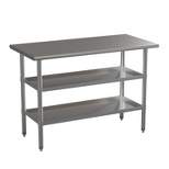 Emma and Oliver NSF Certified Stainless Steel 18 Gauge Work Table with 2 Undershelves