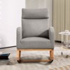 Rocking Chair Nursery, Glider Rocking Chair with  Wood Legs, High Backrest Rocking Accent Chair - 2 of 4