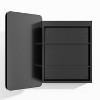 LED Iron Art Rounded Corner Rectangular Black Mirror Cabinet - 3 of 4
