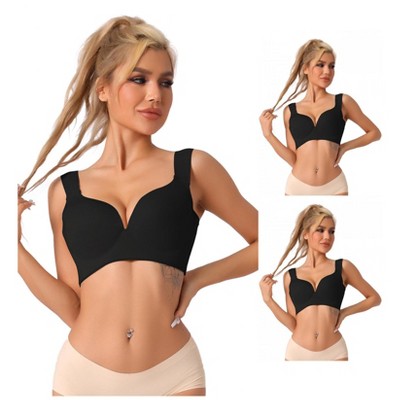 INSPIRE CHIC Women's Adjustable Straps Full Coverage Push Up Bras 3 Packs