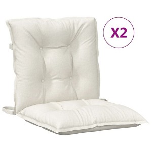 vidaXL Lowback Chair Cushions - 2 Pcs - Melange Cream - Outdoor/Indoor Seat Pads - Polyester Fabric - 39.4"x19.7"x2.8" - 1 of 4