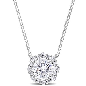 EVERLY JEWELRY | Sterling Silver 1 1/2 CT DEW Created White Moissanite Necklace With Chain, 18-inch - 1 of 4