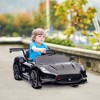 Qaba Maserati GT2 Licensed Ride On Car, 12V 3MPH Battery Powered Electric Car for Kids with Shock-Absorbers, Auxiliary Wheels, Remote, Horn, Black - 2 of 4