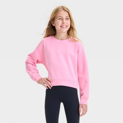 Girls' Airy Sleek Crewneck Sweatshirt - All In Motion™