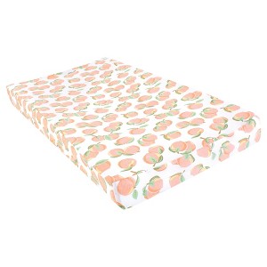 Hudson Baby Girls Cotton Changing Pad Cover, Peach, One Size - 1 of 2