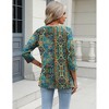 Women's 3/4 Sleeve V-Neck Casual Top Soft Basic Tees Loose Fit Blouse Shirts Business Work - 4 of 4