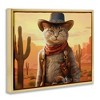Stupell Industries Cowboy Sheriff Cat Black Floater Framed Canvas Wall Art - 3 of 4