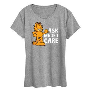 Women's - Garfield - Ask Me If I Care Short Sleeve Graphic T-Shirt - 1 of 4