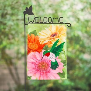 Evergreen Hummingbird and Daisy Trio Garden Linen Flag 12.5 x 18 Inches Indoor Outdoor Decor - 1 of 4