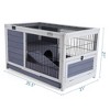 DOMETOUR Wooden Rabbit Hutch Indoor Bunny House for Small Animals with Put Out Tray - 2 of 4