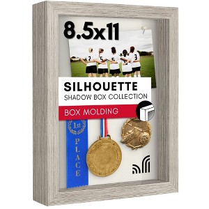 Americanflat 8.5x11 Shadow Box Frame in Drift wood with Soft Linen Back - Composite Wood with Polished Glass for Wall and Tabletop - 1 of 4