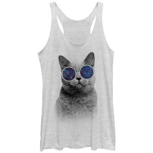 Women's Lost Gods Galaxy Goggles Cat Racerback Tank Top - 1 of 3