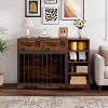 47in Large Dog Crate Furniture with 2 Drawers and 4 Shelves, Wooden Dog Kennel Indoor, Decorative Dog Cage with Storage for Large Dogs - 2 of 4