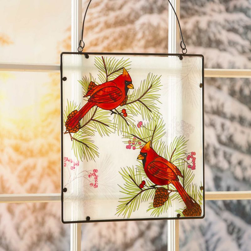 Christmas Winter Cardinal Wall Art  -  One Wall Hanging 16.25 Inches -  Stain Glass Look  -  6Awd809  -  Glass  -  Red, 2 of 4