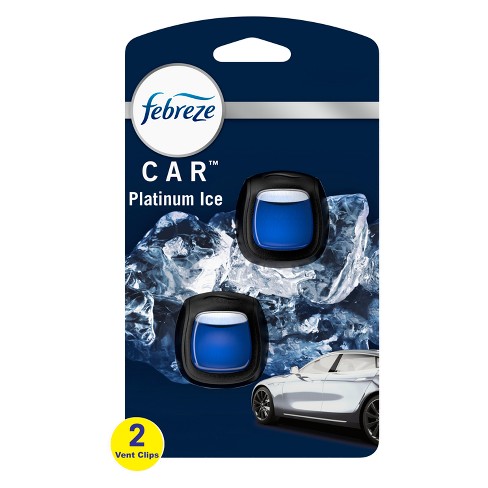 Febreze Car Air Freshener Vent Clip - Platinum Ice Scent - 0.14 Fl Oz/2pk :  Target