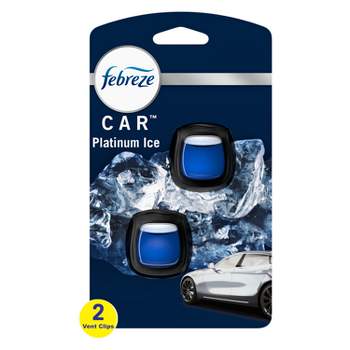 Febreze Car Air Freshener Vent Clip - Platinum Ice Scent - 0.14 fl oz/2pk