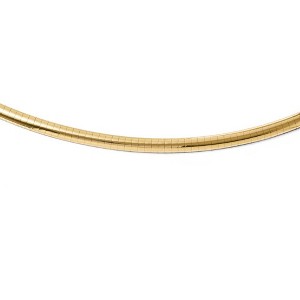 Black Bow Jewelry 4mm 14k Yellow Gold Domed Omega Chain Necklace - 1 of 4