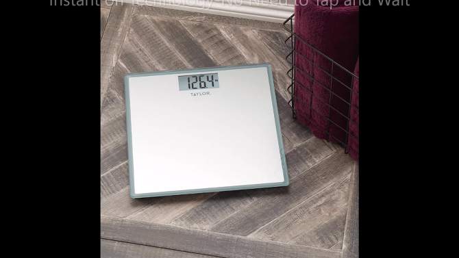 Digital Glass Bathroom Scale Gray/Silver - Taylor, 2 of 17, play video